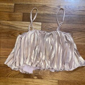 NWOT By Together spaghetti strap plisse crop top